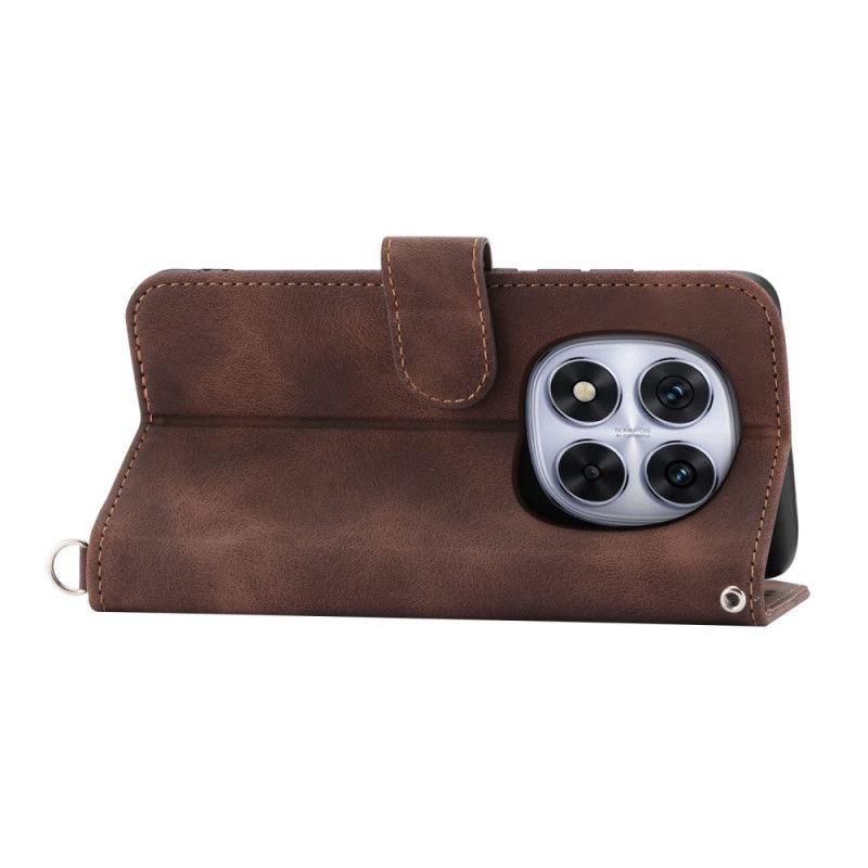 Etui Folio Xiaomi Redmi Note 15 Pro 5g Efekt Zamszu Mandali Z Paskiem Na Ramię Etui Ochronne