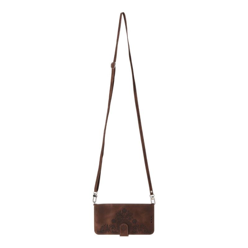 Etui Folio Xiaomi Redmi Note 15 Pro 5g Efekt Zamszu Mandali Z Paskiem Na Ramię Etui Ochronne