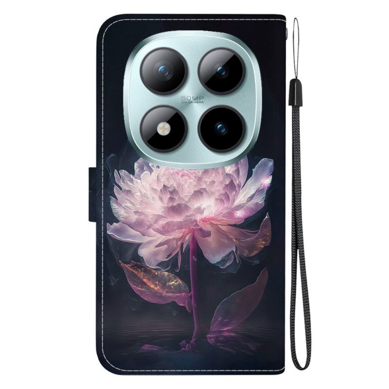 Etui Folio Xiaomi Redmi Note 15 Pro 5g Fioletowa Piwonia Etui Ochronne