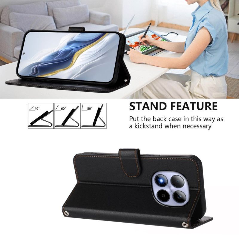 Etui Folio Xiaomi Redmi Note 15 Pro 5g Klasyczny Z Paskiem Etui Ochronne