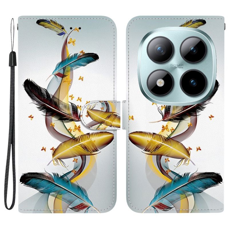 Etui Folio Xiaomi Redmi Note 15 Pro 5g Kolorowe Pióra Etui Ochronne