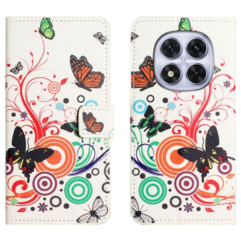 Etui Folio Xiaomi Redmi Note 15 Pro 5g Motyle Na Białym Tle