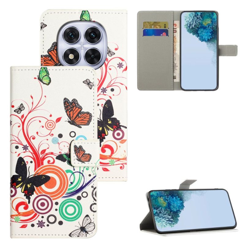 Etui Folio Xiaomi Redmi Note 15 Pro 5g Motyle Na Białym Tle