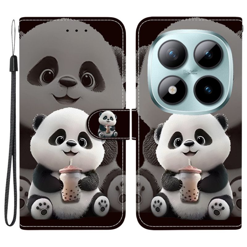 Etui Folio Xiaomi Redmi Note 15 Pro 5g Panda Herbaciana Z Mlekiem Etui Ochronne