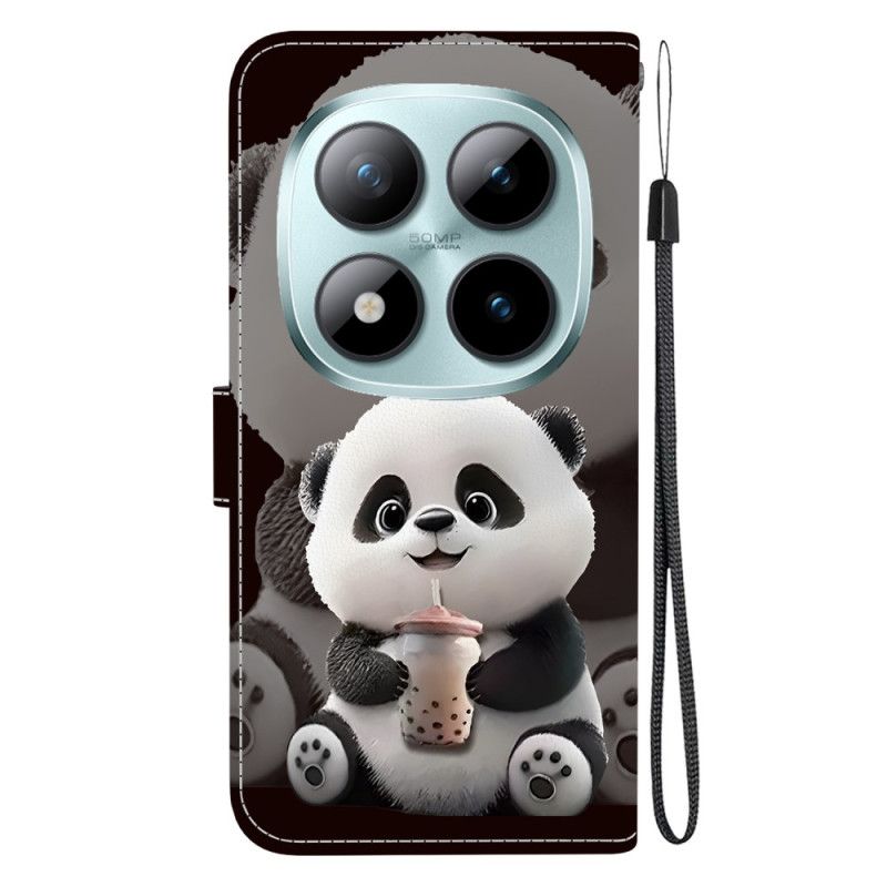 Etui Folio Xiaomi Redmi Note 15 Pro 5g Panda Herbaciana Z Mlekiem Etui Ochronne