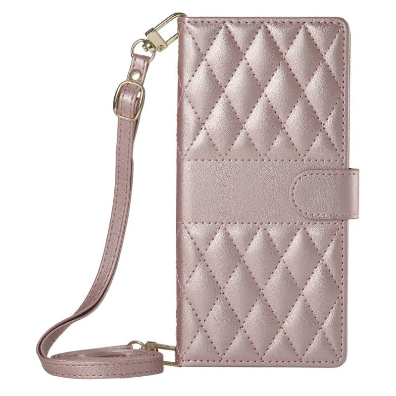 Etui Folio Xiaomi Redmi Note 15 Pro 5g Pikowane Z Paskami Etui Ochronne