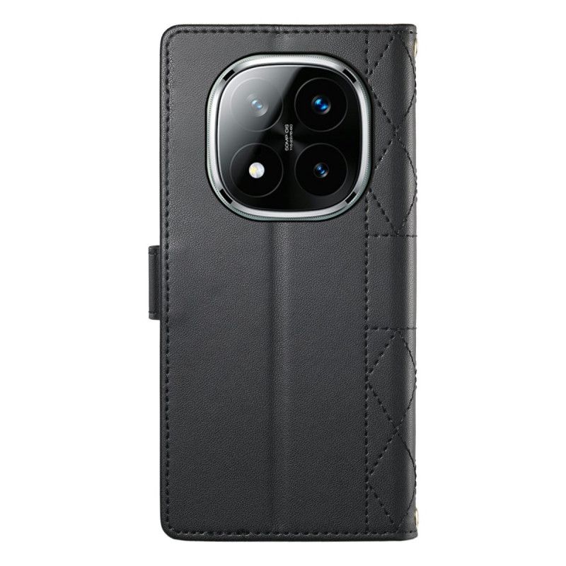 Etui Folio Xiaomi Redmi Note 15 Pro 5g Pikowane Z Paskami Etui Ochronne