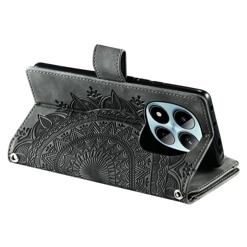 Etui Folio Xiaomi Redmi Note 15 Pro 5g Portfel Z Efektem Zamszu Mandali W Kwiaty Etui Ochronne