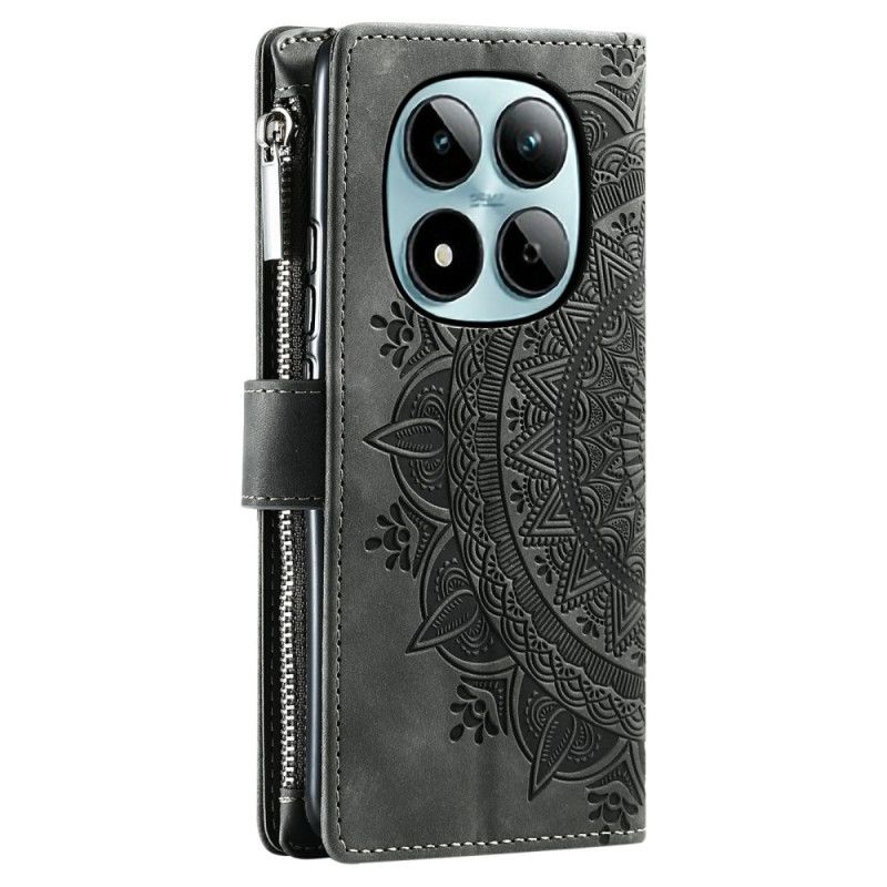 Etui Folio Xiaomi Redmi Note 15 Pro 5g Portfel Z Efektem Zamszu Mandali W Kwiaty Etui Ochronne