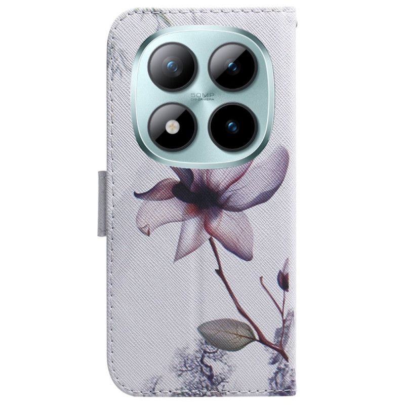 Etui Folio Xiaomi Redmi Note 15 Pro 5g Różowy Kwiat Etui Ochronne