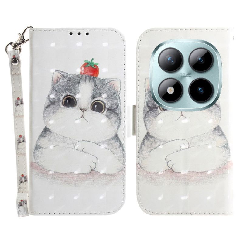 Etui Folio Xiaomi Redmi Note 15 Pro 5g Uroczy Kot Z Paskami