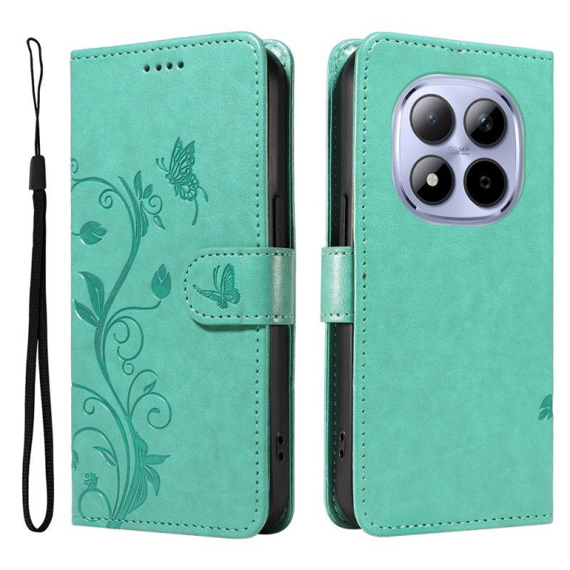 Skórzany Futerał Xiaomi Redmi Note 15 Pro 5g Etui Na Telefon Kwiatowy