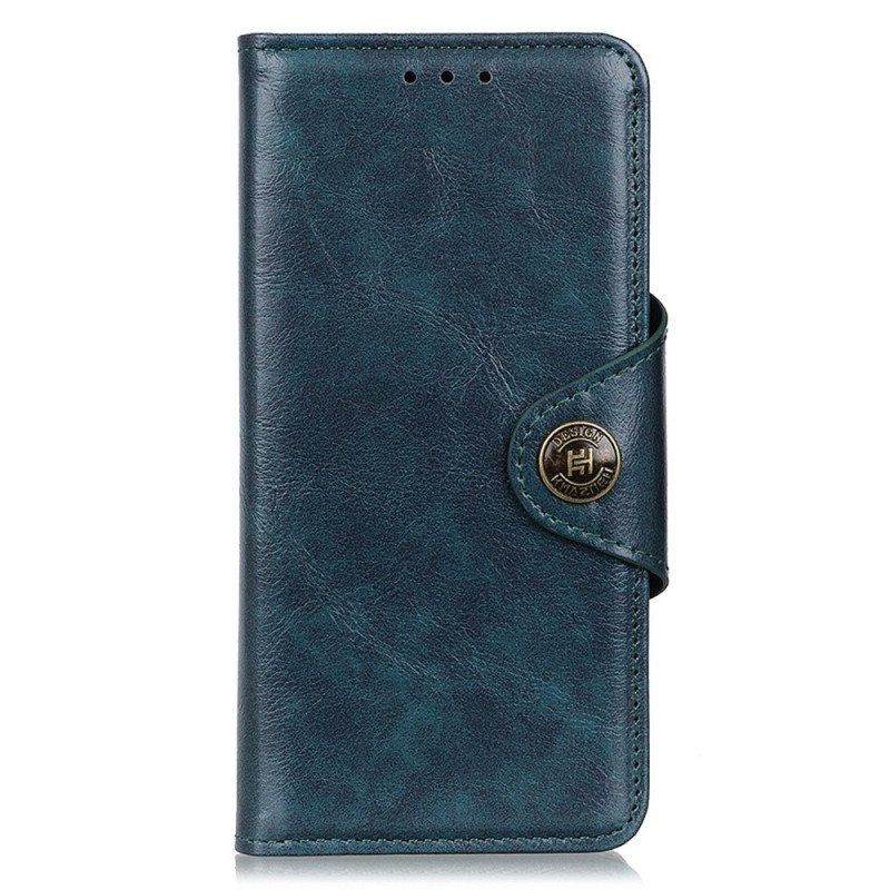 Etui Folio do Samsung Galaxy A14 / A14 5G Sztuczna Skóra Lakierowana Z Guzikiem