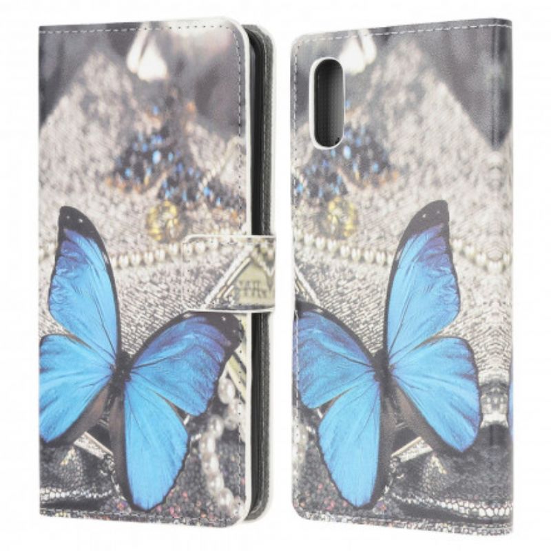 Etui Folio Do Samsung Galaxy Xcover 5 Niebieski Motyl