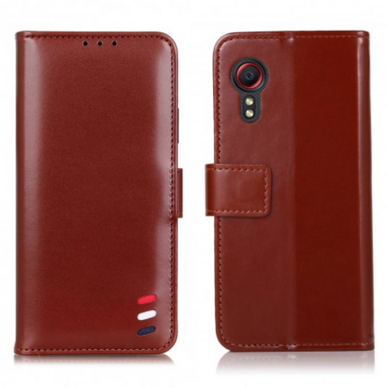 Etui Folio Do Samsung Galaxy Xcover 5 Trójkolorowy Efekt Skóry