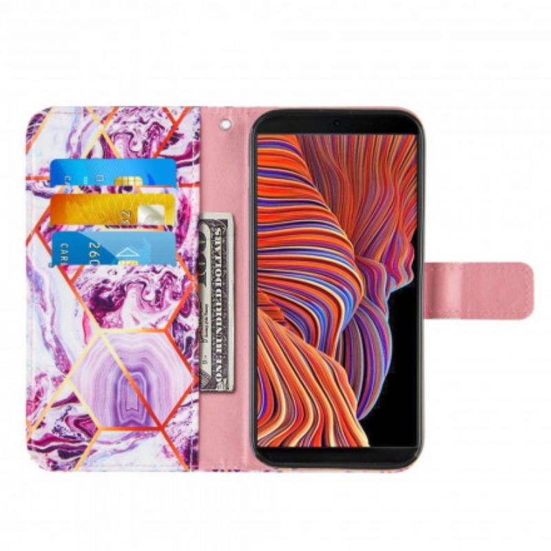 Etui Folio Samsung Galaxy Xcover 5 Geometryczny Marmur Etui Ochronne