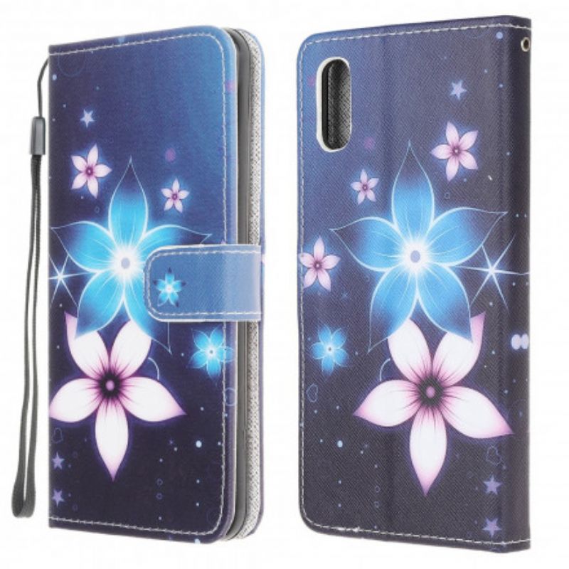 Etui Folio Samsung Galaxy Xcover 5 Księżycowe Kwiaty Z Paskiem