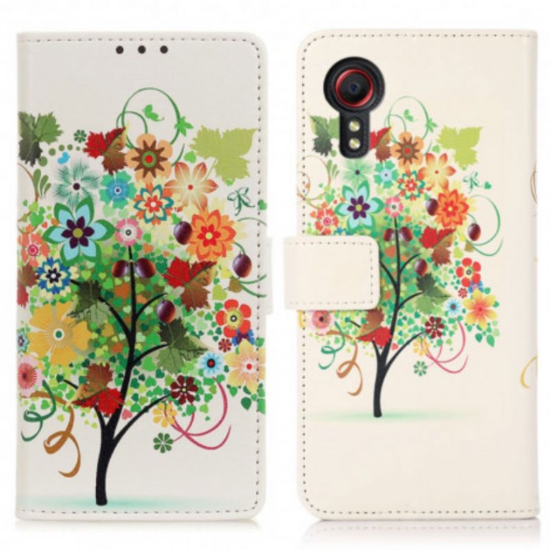 Etui Folio Samsung Galaxy Xcover 5 Kwitnące Drzewo