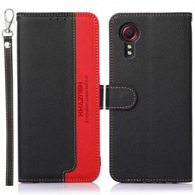 Etui Folio Samsung Galaxy Xcover 5 Litchi Skórzana Technologia Rfid Etui Ochronne