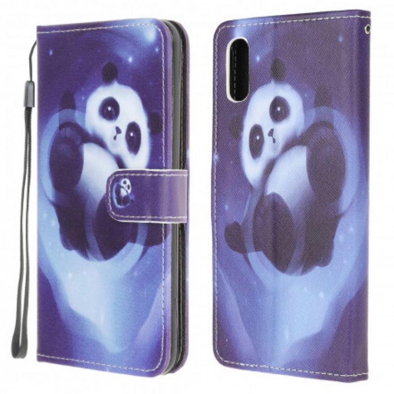 Skórzany Futerał Samsung Galaxy Xcover 5 Etui Na Telefon Panda Space Strappy