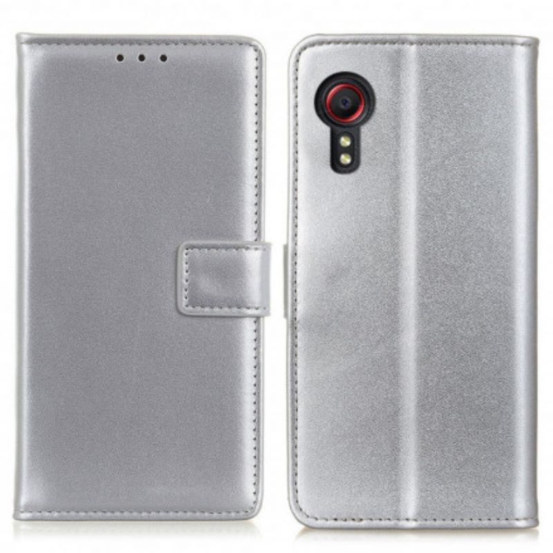 Skórzany Futerał Samsung Galaxy Xcover 5 Etui Na Telefon Prosta Sztuczna Skóra Litchi