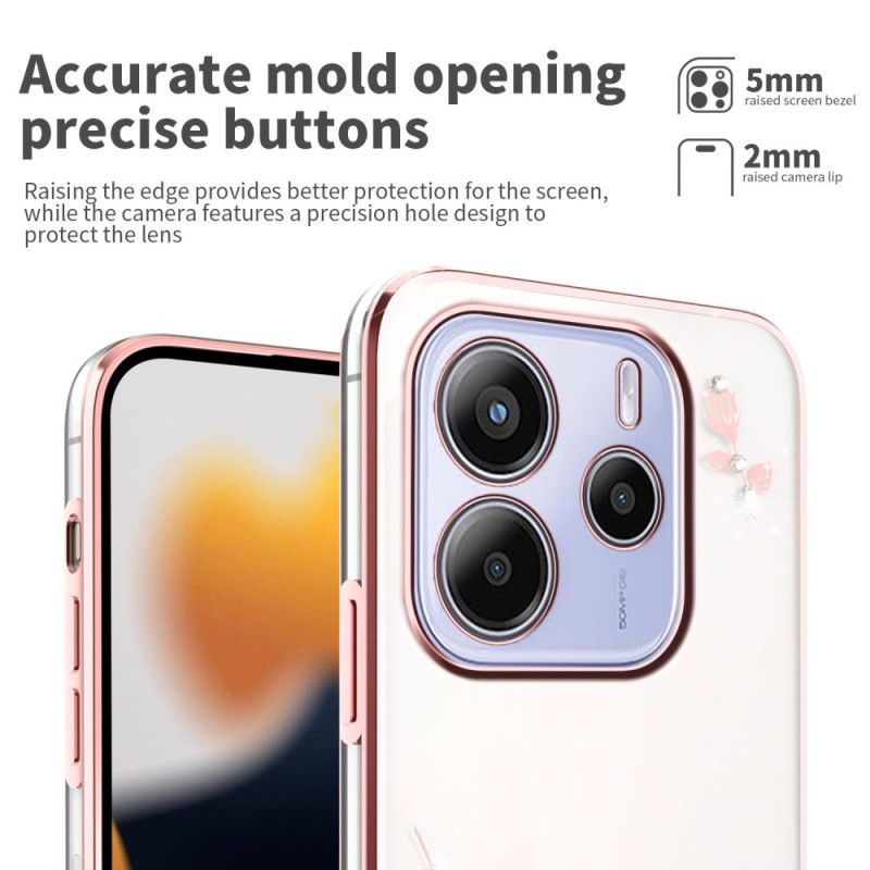 Etui Do Xiaomi Redmi Note 14 4g Kryształki I Kwiaty