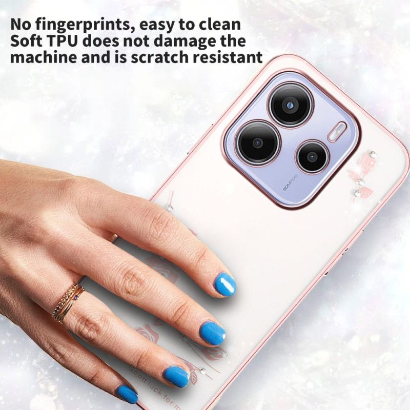 Etui Do Xiaomi Redmi Note 14 4g Kryształki I Kwiaty