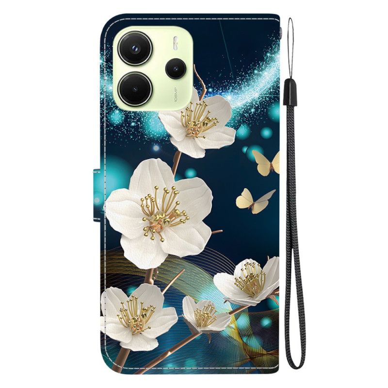 Etui Folio Do Xiaomi Redmi Note 14 4g Białe Magnolie