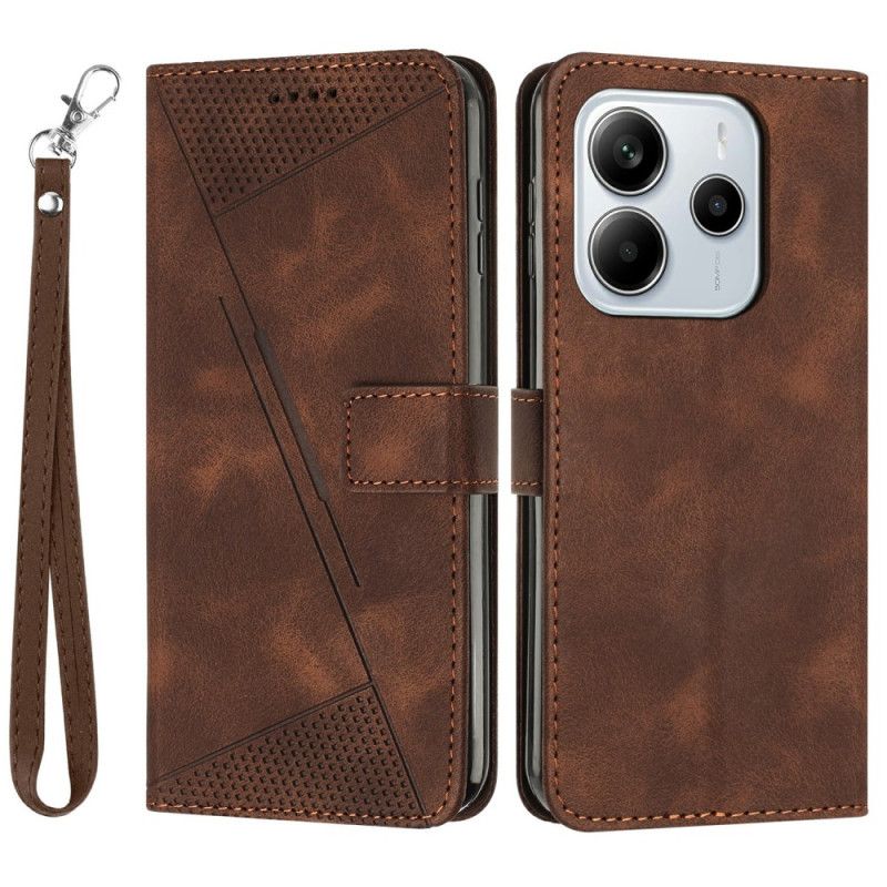 Etui Folio Do Xiaomi Redmi Note 14 4g Geometryczne Linie Z Paskiem