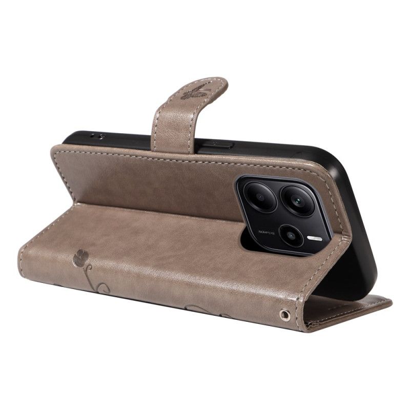 Etui Folio Do Xiaomi Redmi Note 14 4g Kwiatowe Wzory