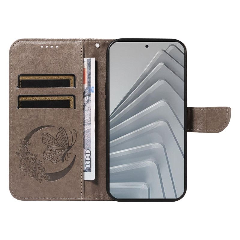 Etui Folio Do Xiaomi Redmi Note 14 4g Nadruk Motyli