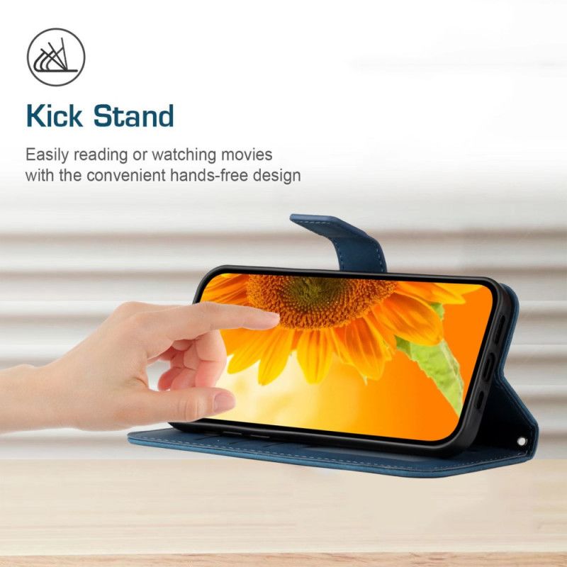 Etui Folio Do Xiaomi Redmi Note 14 4g Nadruk Słonecznika Ze Smyczką