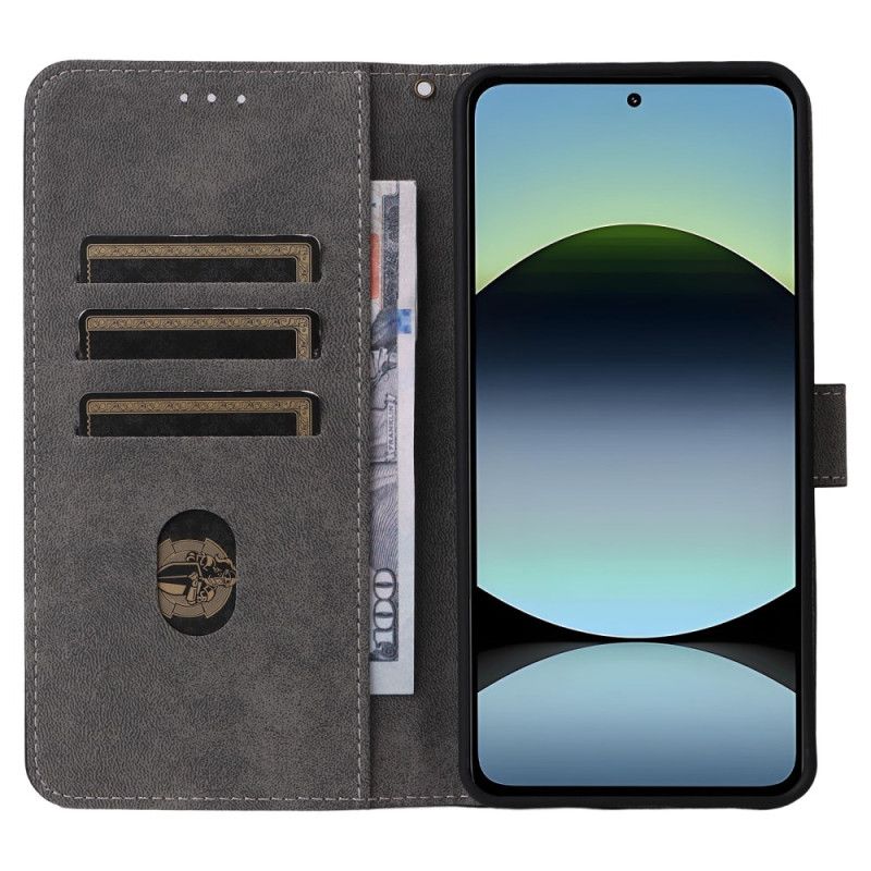 Etui Folio Do Xiaomi Redmi Note 14 4g Ochrona Rfid Efekt Zamszu Z Paskiem