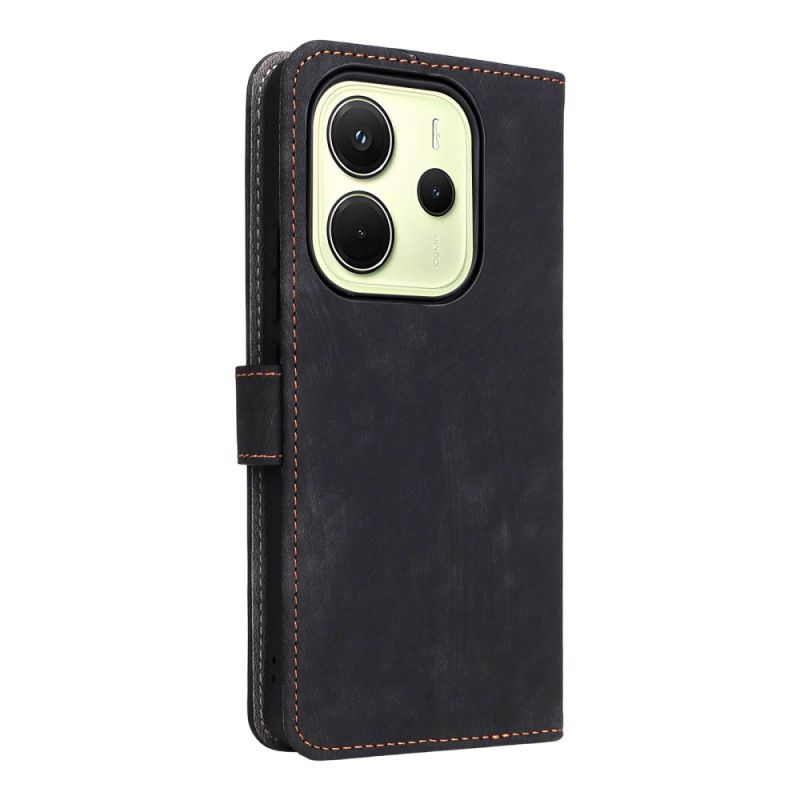 Etui Folio Do Xiaomi Redmi Note 14 4g Ochrona Rfid Efekt Zamszu Z Paskiem