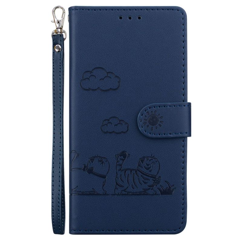 Etui Folio Do Xiaomi Redmi Note 14 4g Pasek Z Motywem Kota