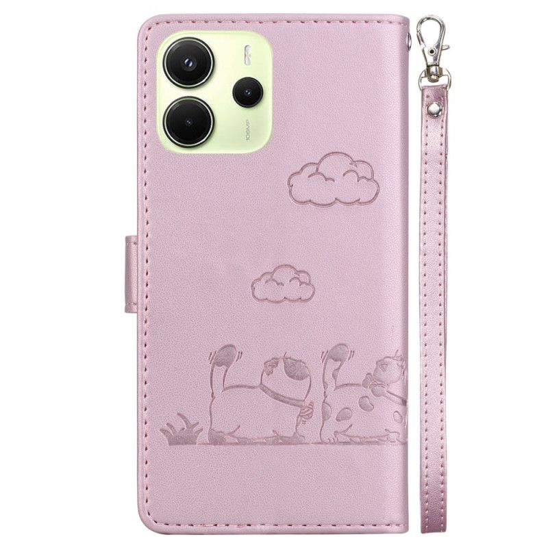 Etui Folio Do Xiaomi Redmi Note 14 4g Pasek Z Motywem Kota