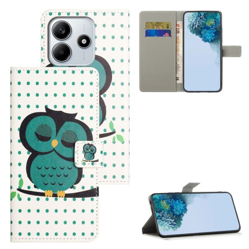 Etui Folio Do Xiaomi Redmi Note 14 4g Śpiąca Sowa