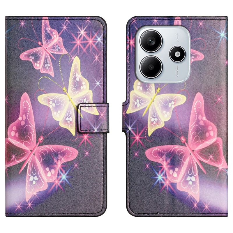 Etui Folio Do Xiaomi Redmi Note 14 4g Świecące Motyle
