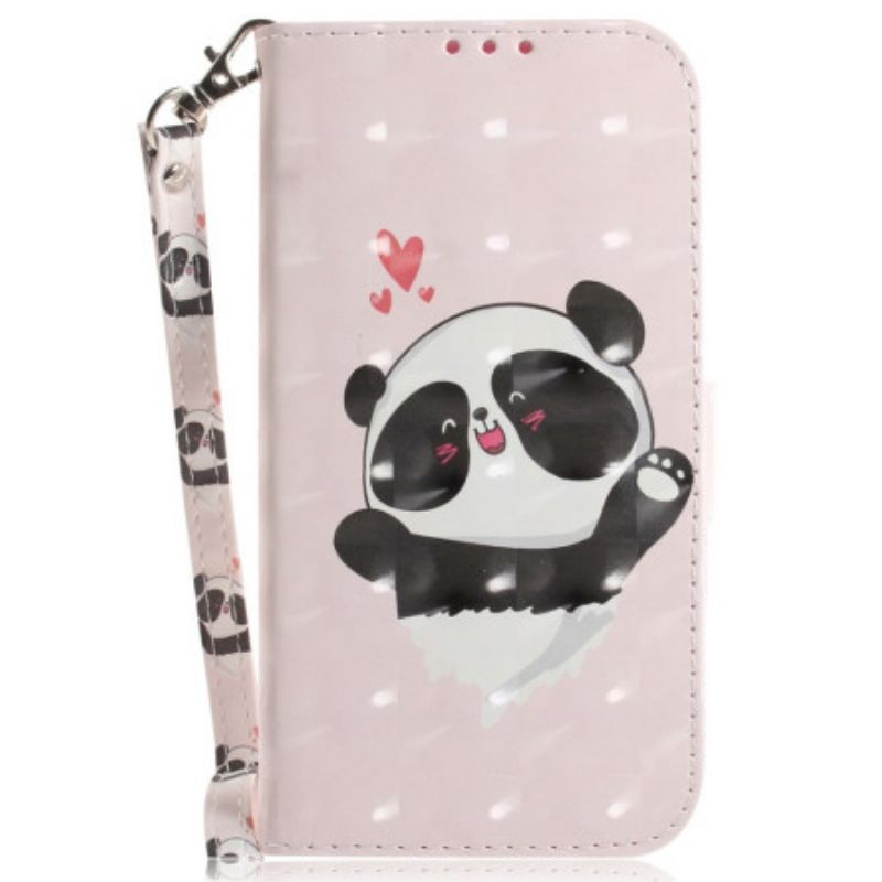 Etui Folio Do Xiaomi Redmi Note 14 4g Zakochana Panda Z Paskiem