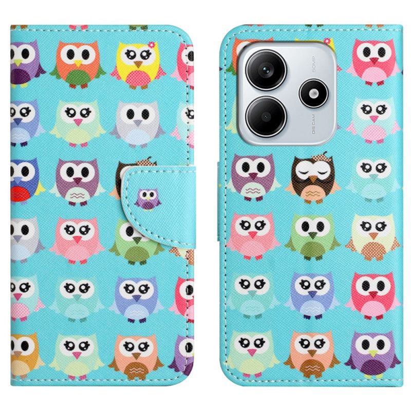 Etui Folio Xiaomi Redmi Note 14 4g Banda Sów Etui Ochronne