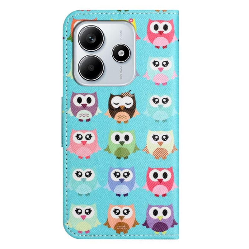 Etui Folio Xiaomi Redmi Note 14 4g Banda Sów Etui Ochronne