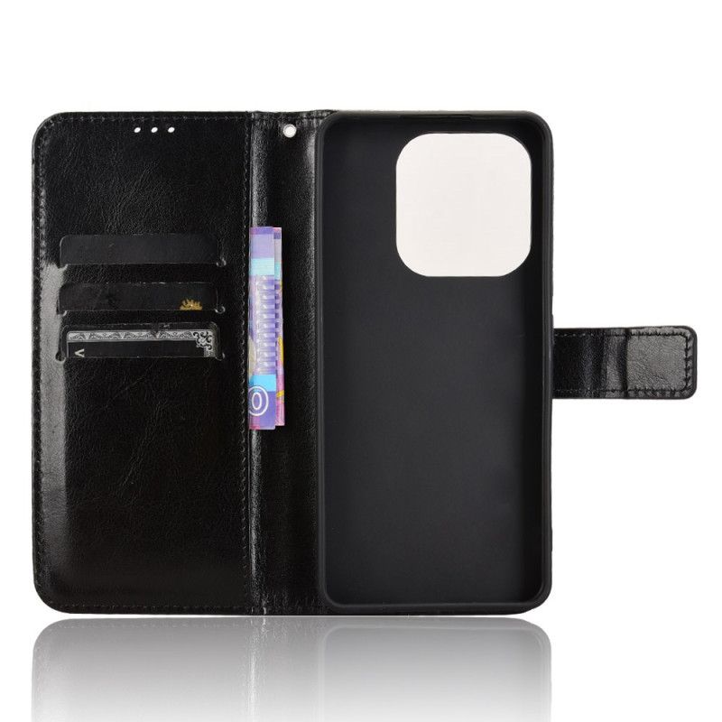 Etui Folio Xiaomi Redmi Note 14 4g Błyszcząca Sztuczna Skóra