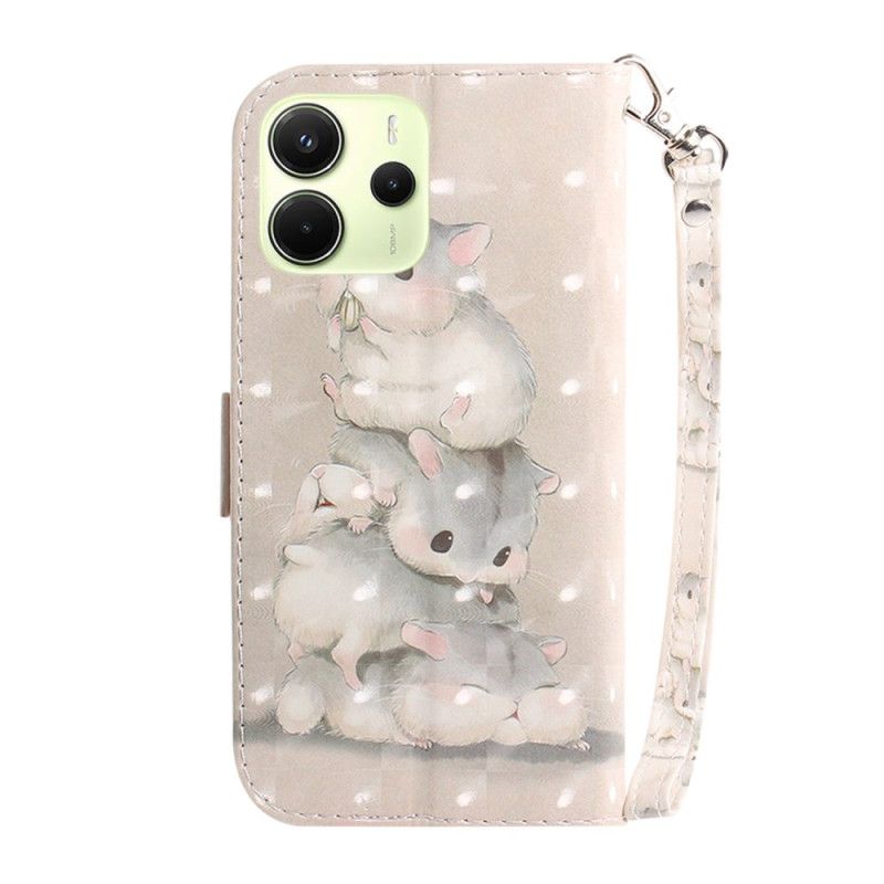 Etui Folio Xiaomi Redmi Note 14 4g Chomiki Z Paskiem