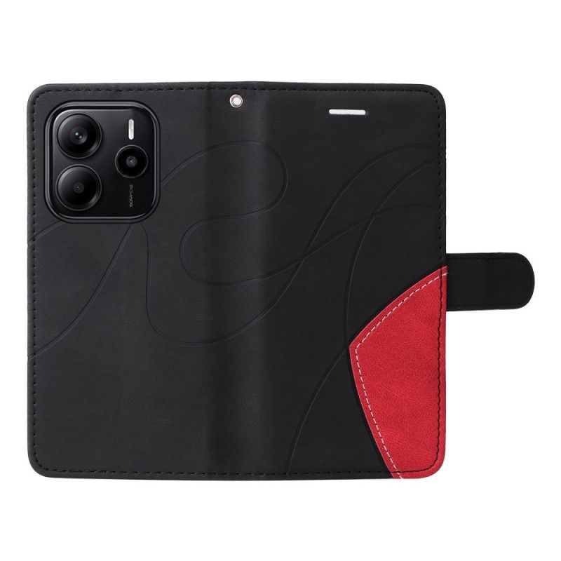 Etui Folio Xiaomi Redmi Note 14 4g Dwukolorowe Faliste Linie Etui Ochronne