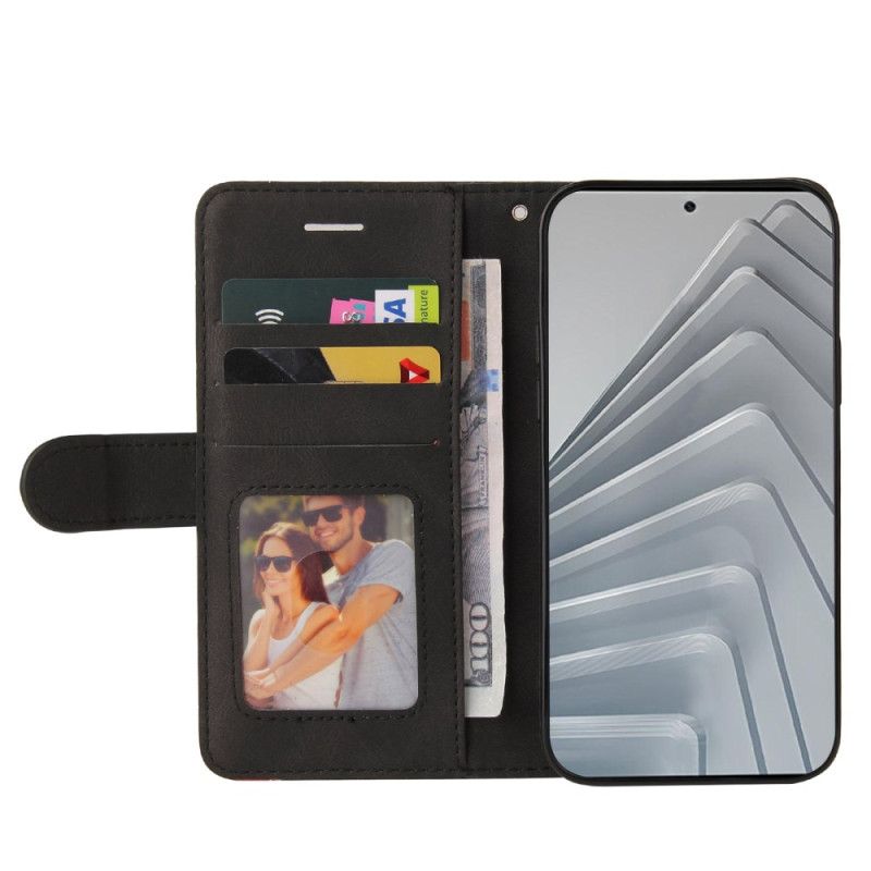 Etui Folio Xiaomi Redmi Note 14 4g Dwukolorowe Faliste Linie Etui Ochronne