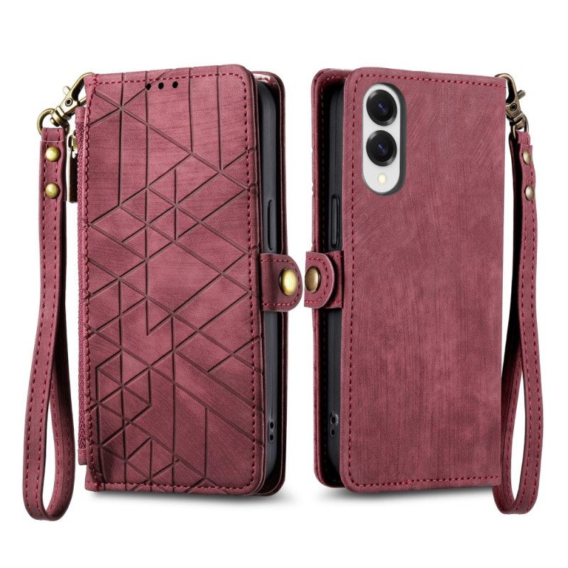 Etui Folio Xiaomi Redmi Note 14 4g Geometryczne Linie Z Paskiem Etui Ochronne