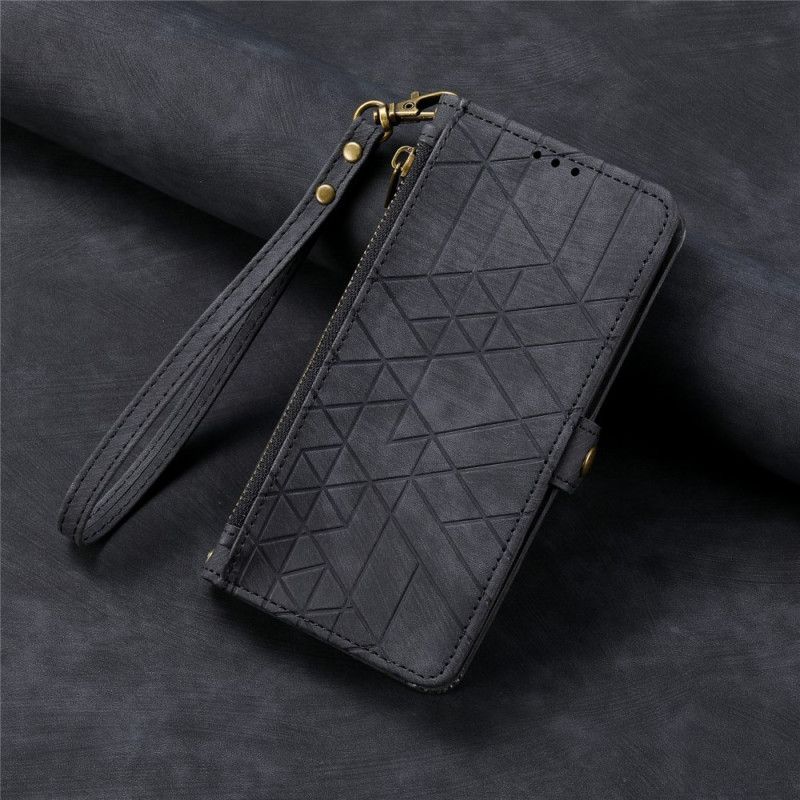 Etui Folio Xiaomi Redmi Note 14 4g Geometryczne Linie Z Paskiem Etui Ochronne