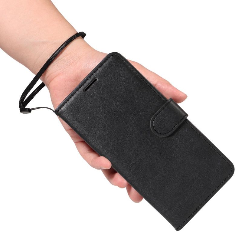 Etui Folio Xiaomi Redmi Note 14 4g Gładka Sztuczna Skóra Z Paskiem