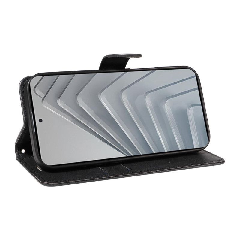 Etui Folio Xiaomi Redmi Note 14 4g Gładka Sztuczna Skóra Z Paskiem