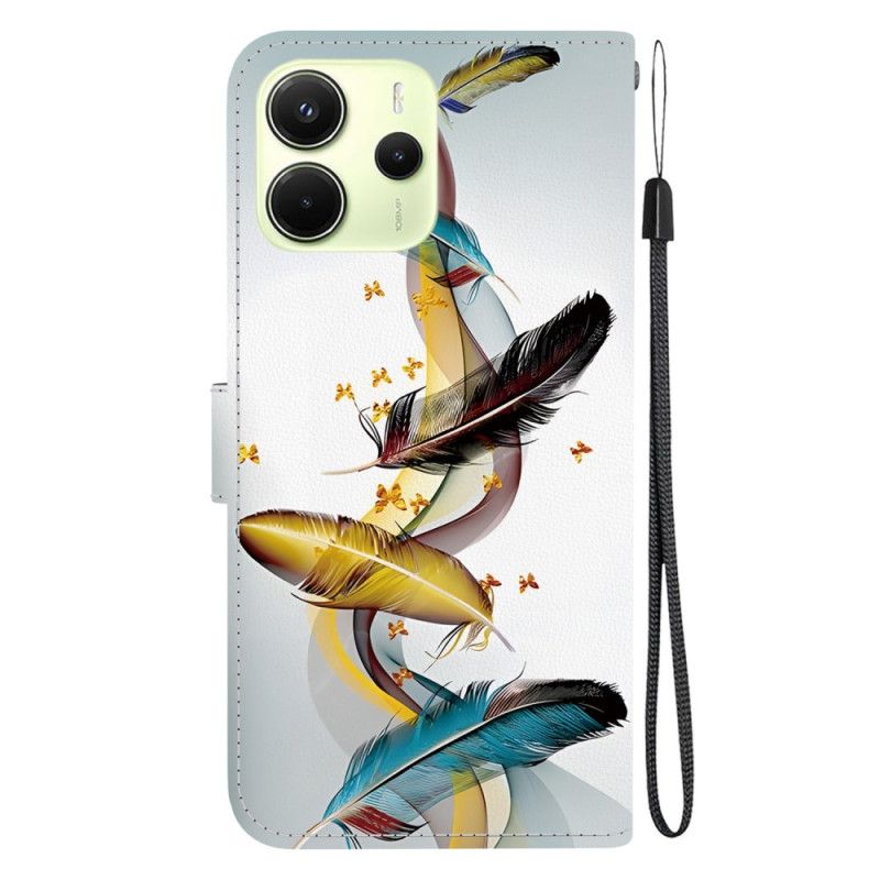 Etui Folio Xiaomi Redmi Note 14 4g Kolorowe Pióra